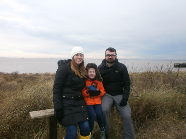 Natalie, Kasper and James at Spurn Point