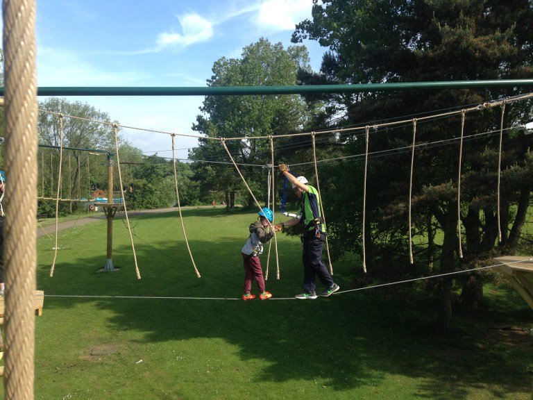 Kasper trying the Aerial Adventure at Primrose Valley review